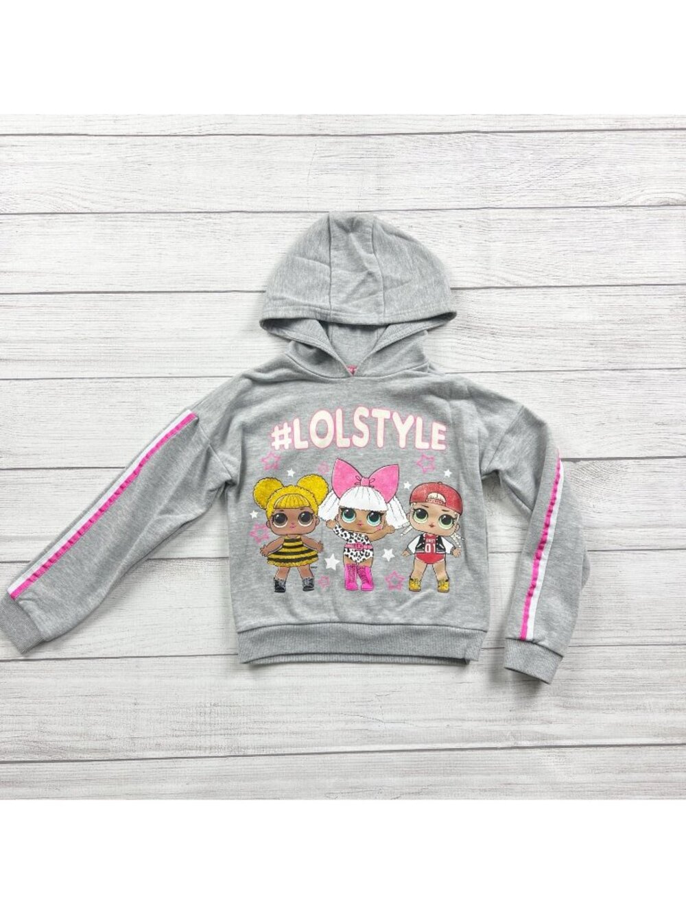 LOL Surprise Girls Grey Hoodie Sweatshirt LOL Style Graphic 6-7